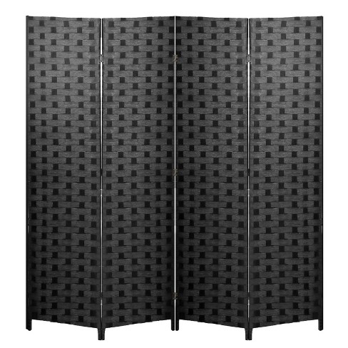 Fdw Room Divider 6ft Wall Divider Wood Screen 4 Panels Wood Mesh Hand ...