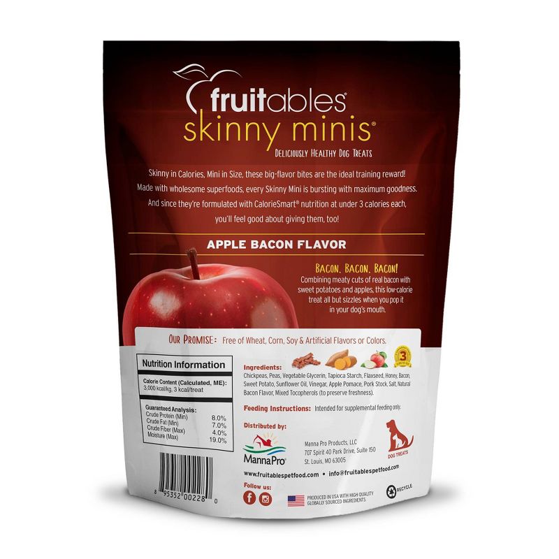 Fruitables Skinny Minis Apple Bacon Flavor Healthy Low Calorie Dog Treats - 5oz, 6 of 9