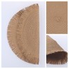 REGALWOVEN Rustic Tassel Rattan Round Wipe Clean Placemats 15 x 15 Inch 6 Pcs - 2 of 4