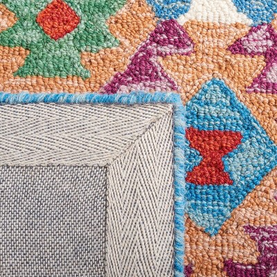 Handmade Light Blue Tufted Wool Area Rug 59" x 84"