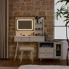 INFURNIC Vanity Tables Modern Makeup Desk with Adjustable Storage and Mirror for Bedroom, White, 58.5"*15.8"*52.3" - 2 of 4