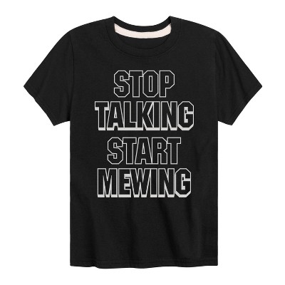Boys' - Instant Message - Stop Talking Start Mewing Short Sleeve Graphic T-Shirt