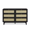 KTMBDW 6 Drawer Double Dresser for Bedroom, Rattan Chest of Dressers, Modern Wooden Dresser Chest for Living Room and Entryway - 2 of 4