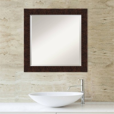 William 24" x 24" Bronze Wood Framed Wall Mirror