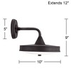 Possini Euro Design Danielle 9" High Modern Outdoor Wall Light Fixture Mount Porch House Exterior Outside LED Weatherproof Iron Black Finish - 4 of 4