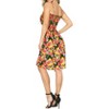 LA LEELA Women's Halloween Costumes Evening Floral Hat Bone Party Mini Dress Flowy Elastic Tube Top Sundress for Women One Size Sugar Skulls, Black - 3 of 4