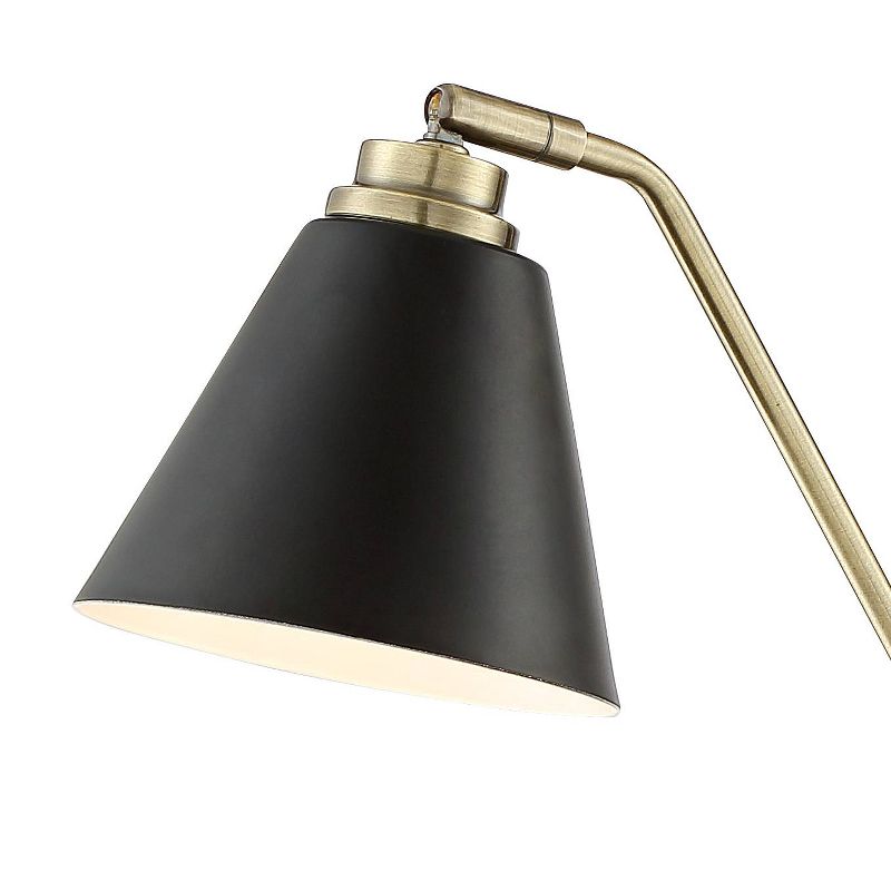 Possini Euro Design Sentry Modern Mid Century Desk Lamp 23" High Black Brass with USB Charging Port LED Adjustable Cone Shade for Bedroom Living Room, 3 of 10
