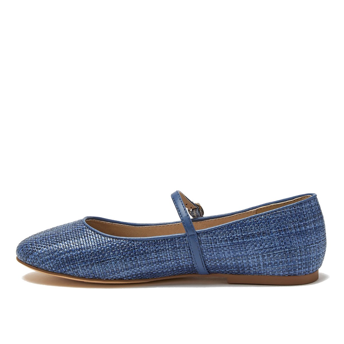Обувь Lands' End Women's Classic Raffia Mary Jane Flats - 9 - Mediterranean Blue — фото 3