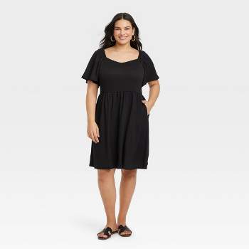 Women's Flutter Short Sleeve Midi Wrap Dress - Ava & Viv™ : Target