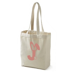 Bunny Monogram Canvas Tote Bags, Pink - 1 of 3