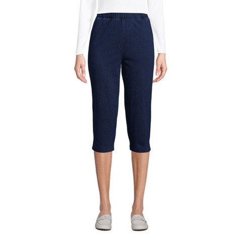 Lands' End Women's Sport Knit High Rise Elastic Waist Capri Pants : Target