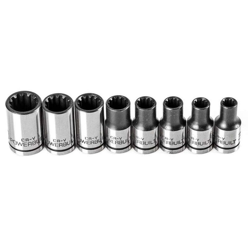 Powerbuilt 8 Piece 1/4 Inch Drive Universal Socket Set with Tray, 1 of 3