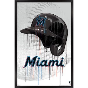 Trends International MLB Miami Marlins - Drip Helmet 22 Framed Wall Poster Prints - 1 of 4