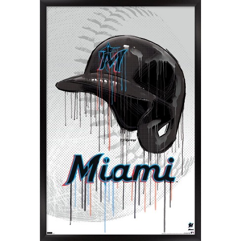 Trends International NFL Miami Dolphins - Drip Helmet 20 Framed Wall Poster Prints Black Framed Version 14.725 x 22.375