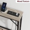 5.9" Skinny Behind Sofa Console Table with Charging Station Narrow Long Behind Couch Table with Power Outlets USB Ports Thin Entry Table Hallway Grey - 3 of 4