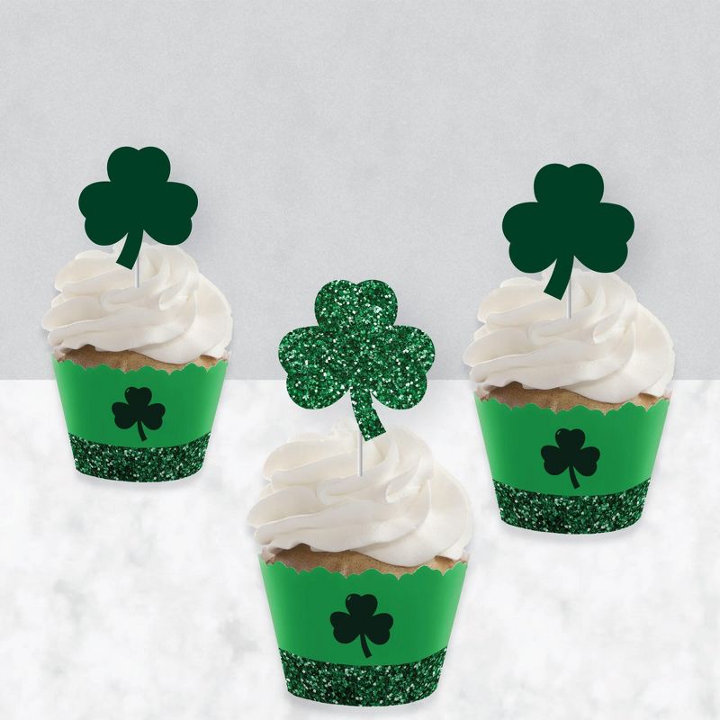 Big Dot of Happiness St. Patrick's Day - Cupcake Decoration - Saint Paddy's Day Party Cupcake Wrappers and Treat Picks Kit - Set of 24, 3 of 9