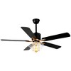 Bella Depot 52" Modern Ceiling Fan with Light Kit and Remote Glass Cage Ceiling Fan - 2 of 4