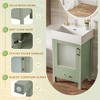 20"W Bathroom Vanity with Ceramic Sink, Bathroom Storage Cabinet with Drawer, Blue/Green/Black-ModernLuxe - 4 of 4
