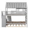 NicBex Twin over Twin Bunk Bed with Roof and Window Design and Slide,Loft Bed with Storage Staircase and Trundle,Modern Bunk Beds for Bedroom - 4 of 4