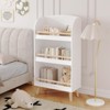 SEVOBAL Decorative Bookshelf Kids Bookshelf, 3-Tier Bookcase, Book Organizer, Toy Storage Cabinet Organizer, White, 19.68"*9.44"*37.4" - 3 of 4