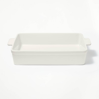 1.75qt Square Stoneware Baking Dish With Handles Cream/clay