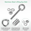 Unique Bargains Stainless Steel Durable Rust-Resistant Eyebolts with Nuts Washers Male Screw for Fastening 10 Pcs - 2 of 4