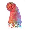Allegra K Women's Large Tassel Wrap Scarf Wrap Multi-Color Floral Print Gradient Color Scarf - 2 of 4