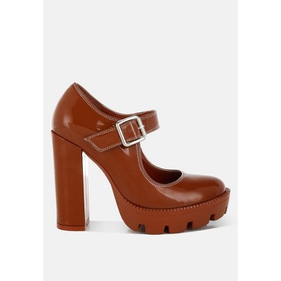 Millenial Bug Patent High Heeled Mary Jane Women Shoes