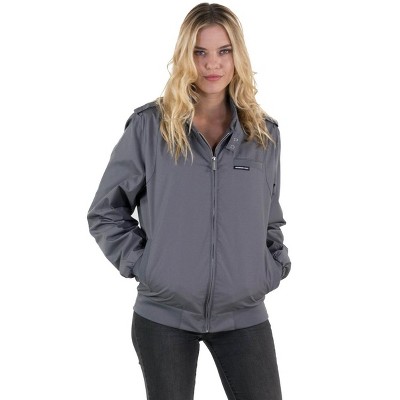 Members Only Women's Classic Iconic Racer Jacket - Large, Light Grey