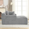 KWPZQEB 66'' Chaise Lounge Chair Indoor, Corduroy Cloud Couch, Fluffy Oversized Sofa Bed, Reading Longue Chair Sleeper Sofa  for Bedroom, Living Room - 3 of 4
