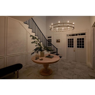 Rosalind Brushed Natural Brass 10-Light Traditional Chandelier