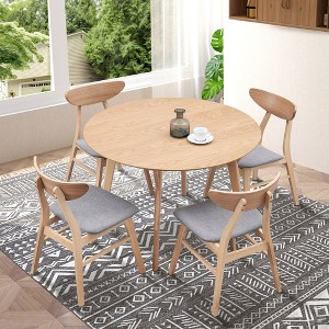 CAVINAS Dining Table Set for 4 Modern Wood Simple Design Round Dining Table Set with 4 Chairs for Kitchen - 1 of 4