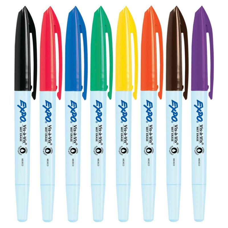 Expo Vis-a-Vis 8pk Wet Erase Markers Fine Tip Multicolored, 5 of 12