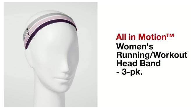 Women&#39;s Running/Workout Head Band 3pk - Purple/Violet/Gray - All In Motion&#8482;, 2 of 7, play video