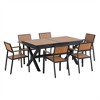 ELJGET 7-Piece Patio Dining Set with Extendable Table and Rattan Chair for 6 People, Outdoor Table and Chairs for Garden Yard Porch - 3 of 4