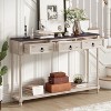 KTMBDW Console Table with 3 Drawers, Wood Entryway Table with Protruding drawer, Sofa Tables Narrow Long for Living Room, Entryway, Hallway - 4 of 4