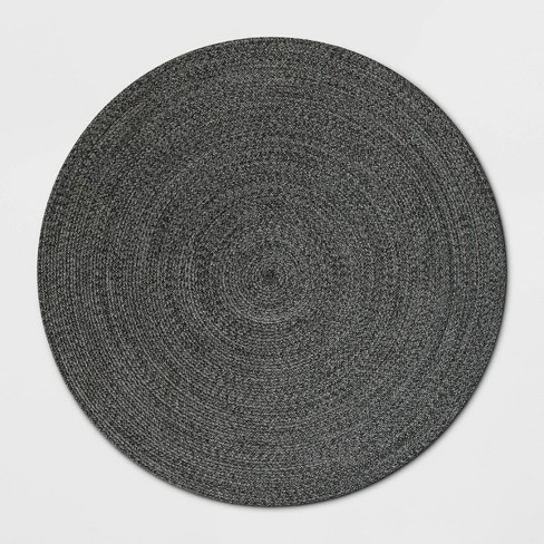 8' Round Braided Outdoor Rug Charcoal Gray - Threshold™