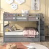 Full Over Full Bunk Bed with Drawer, Storage and Guard Rail - 2 of 4