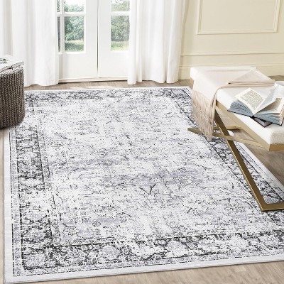 Washable Runner Rug, Non-Slip, Vintage Floor Carpet, Low Pile, Distressed Pearl Velvet, Foldable, Soft, Bathroom, Laundry, Entryway