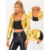 INSPIRE CHIC Women's Long Sleeve Lapel Crop Shiny Party Metallic Jacket - 2 of 4