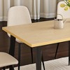 Mshliw 63" Dining Table Set with 4 Upholstered Beige Chairs, Rectangular Wood-Grain Table with Iron Legs for Kitchen, Dining Room or Patio - 4 of 4