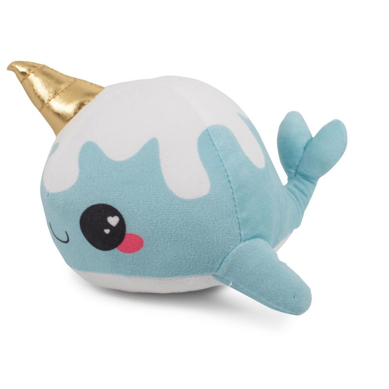 Se7en20 Glitter Galaxy 6-Inch Ice Cream Cone Horn Blue Narwhal Collectible Plush, 2 of 8