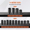 VEVOR Axle Nut Impact Socket Set, 1/2" Drive Deep 6+12-Point 14-Piece Metric Spindle Nut Socket Set, CR-V Heat Treated Large Socket Set Black - 4 of 4