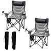 GustoWave Oversized Camping Chair, Heavy Duty Lawn Chair with Cooler Bag, Steel Frame Collapsible, Quad Lumbar Back Folding Chair - 3 of 4