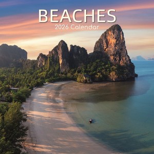 2026 Square Wall Calendar, Beaches, 16-Month Natural World Theme, 180 Reminder Stickers (12x12 In) - 1 of 4