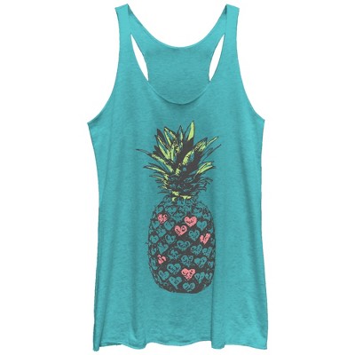 Women's Lost Gods Heart Pineapple Racerback Tank Top : Target