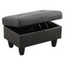 DOMETOUR Faux Leather Ottoman For Living Room or Bedroom Black - 4 of 4