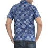 LA LEELA Men's Hawaiian Shirt Trendy Beach Shirts Casual Short Sleeve Button Down Collar Shirts for Men S Square Boho Lattice, Blue - 2 of 3