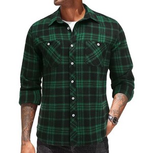 COOFANDY Flannel Plaid Shirts Long Sleeve Button Down Shirt - 1 of 4