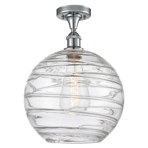Athens Deco Swirl - 1 Light Semi-Flush Mount In Industrial Style-17 Inches Tall and 12 Inches Wide - 1 of 1